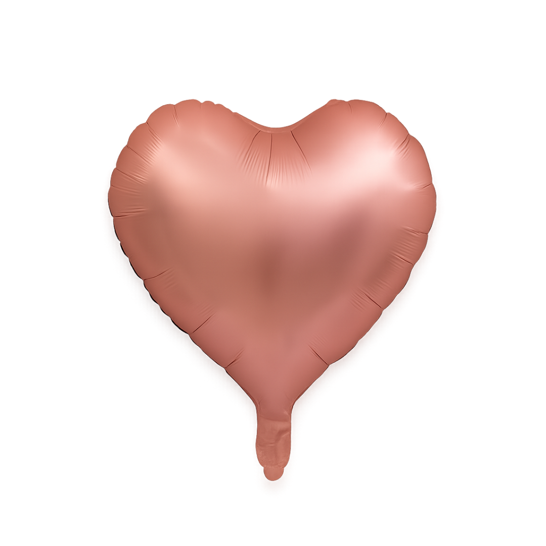 Heart Foil Balloon Chrome Rose Gold – 18" Metallic Party Decoration