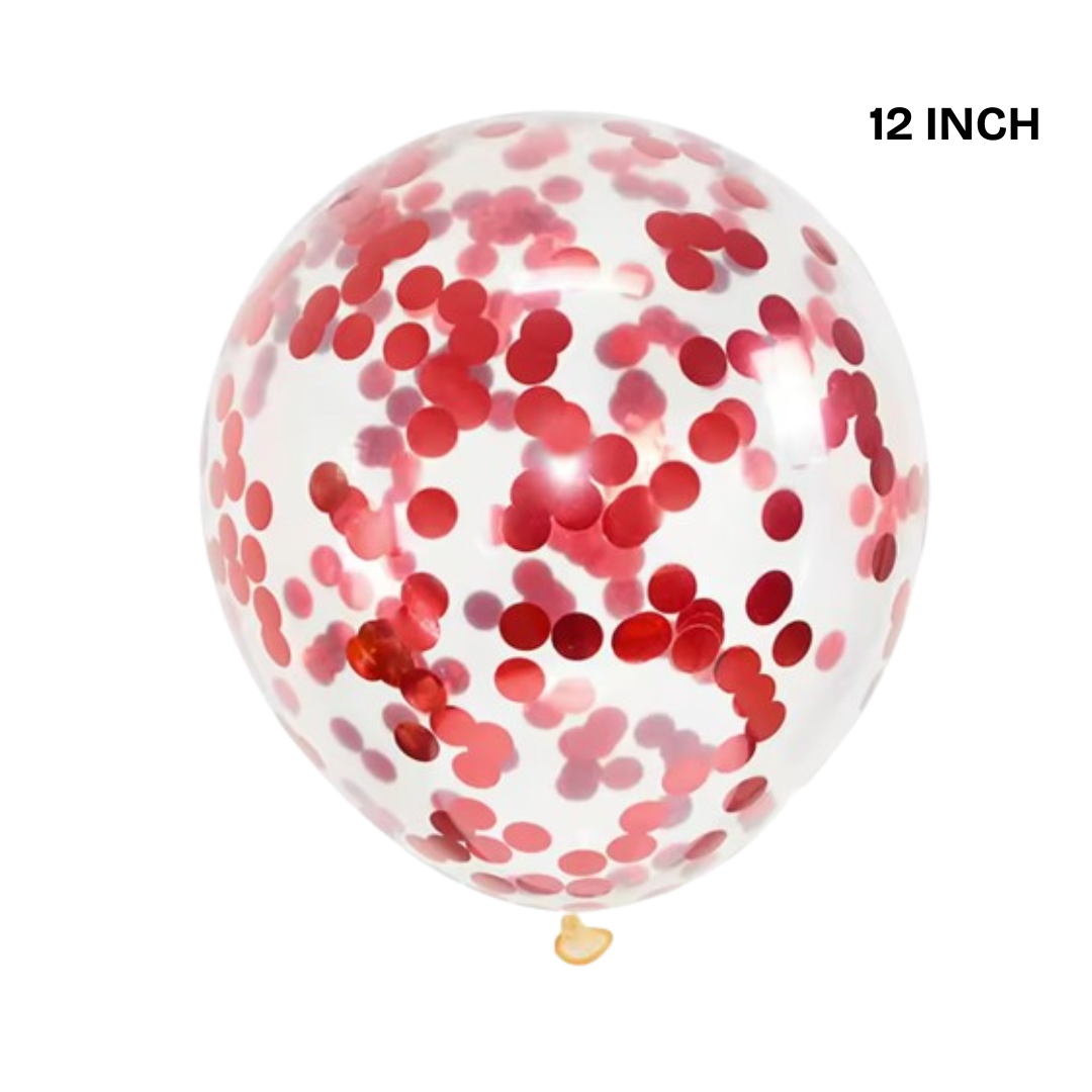 12" Confetti Latex Balloons – Transparent Party Balloons with Colorful Dots
