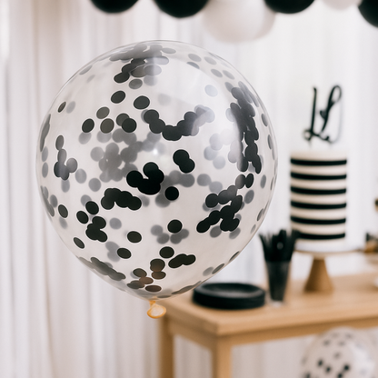 12" Confetti Latex Balloons – Transparent Party Balloons with Colorful Dots