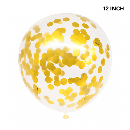 12" Confetti Latex Balloons – Transparent Party Balloons with Colorful Dots