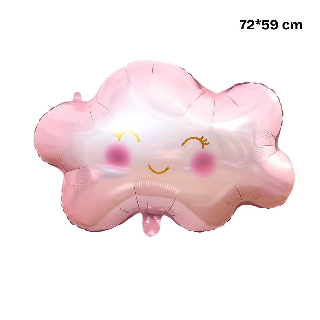 Cute Cloud Foil Balloon – Pink or Blue Smiling Cloud for Baby Shower & Birthday Decor