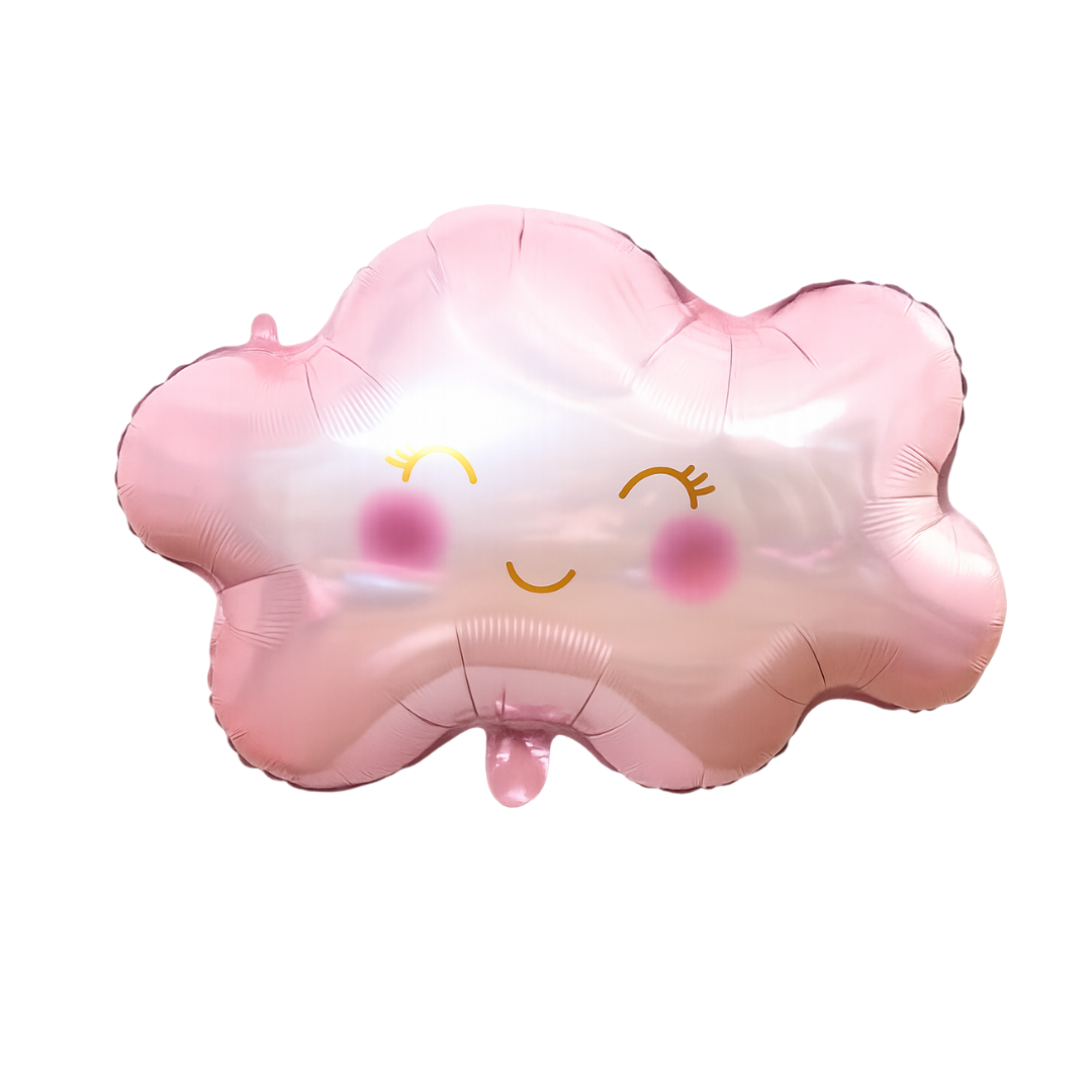 Cute Cloud Foil Balloon – Pink or Blue Smiling Cloud for Baby Shower & Birthday Decor