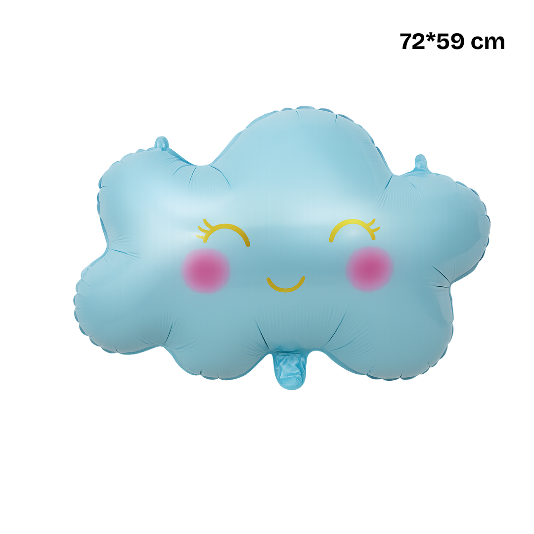 Cute Cloud Foil Balloon – Pink or Blue Smiling Cloud for Baby Shower & Birthday Decor