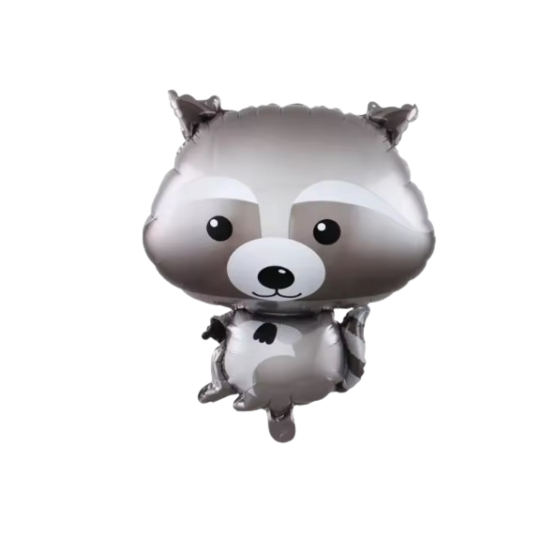 Cute Raccoon Foil Balloon – Woodland Animal Birthday Party Decoration