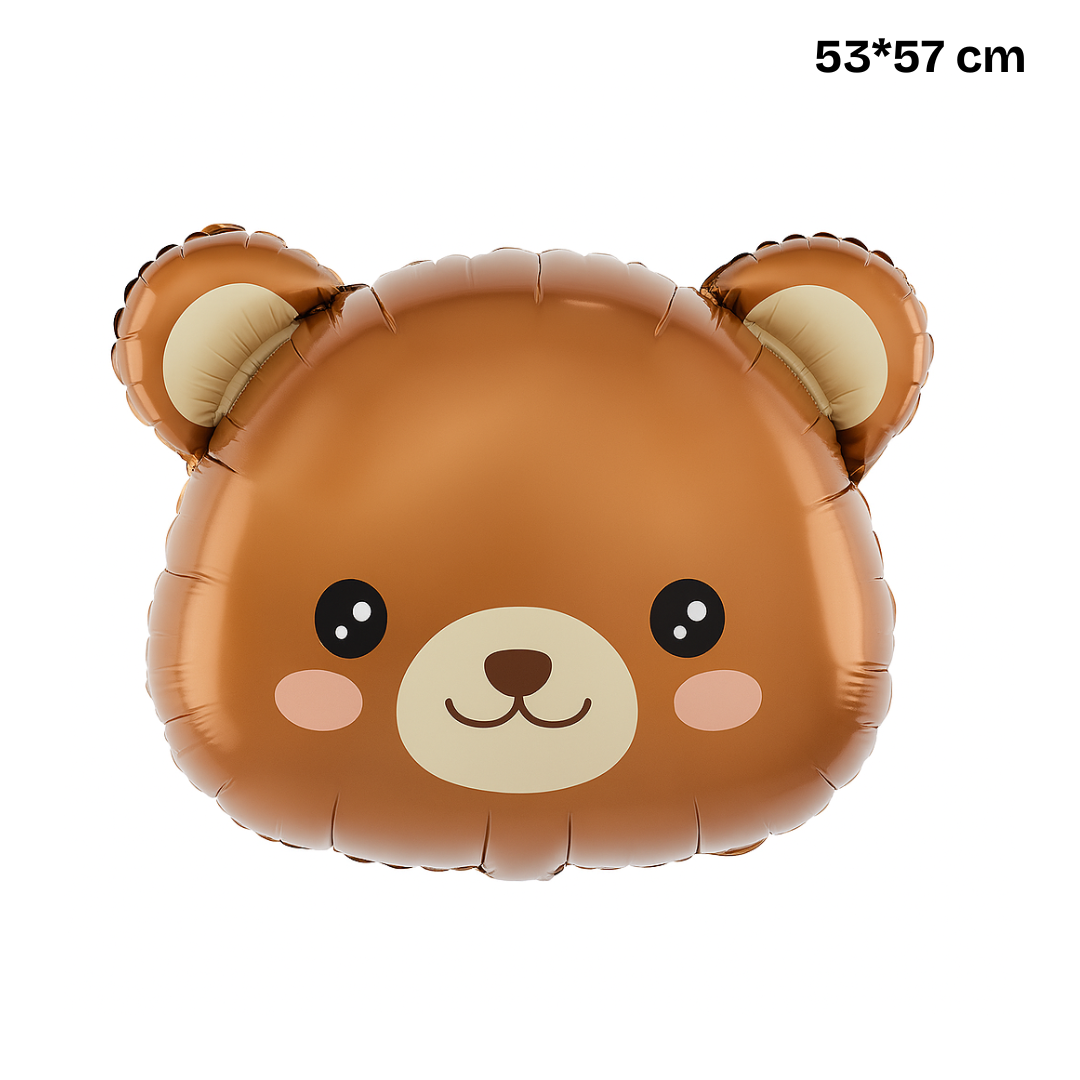 Cute Animal Foil Balloons – Panda, Tiger & Bear | Jungle Safari Party Decor