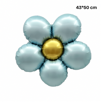 Foil Flower Balloons – Daisy Style Floral Balloons in Gold, Pink, Cream & Red for Party Decoration