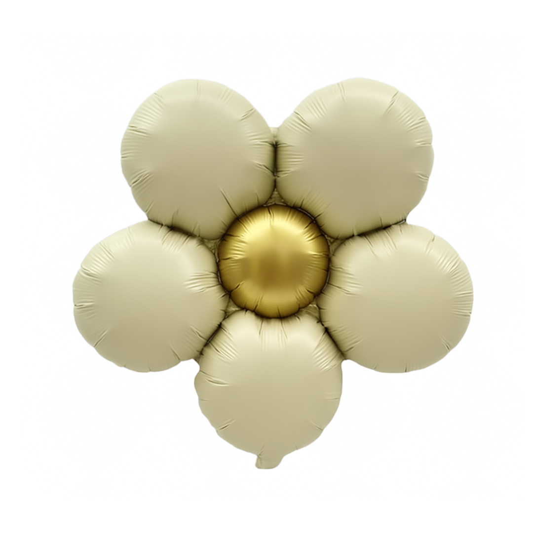 Foil Flower Balloons – Daisy Style Floral Balloons in Gold, Pink, Cream & Red for Party Decoration