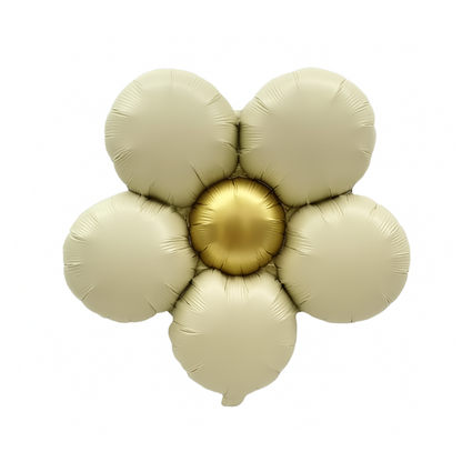 Foil Flower Balloons – Daisy Style Floral Balloons in Gold, Pink, Cream & Red for Party Decoration