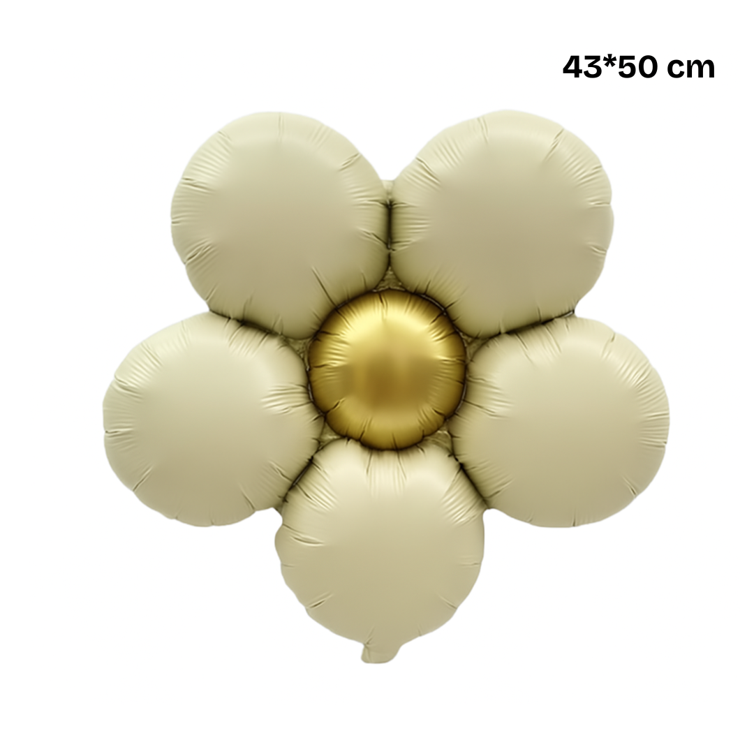 Foil Flower Balloons – Daisy Style Floral Balloons in Gold, Pink, Cream & Red for Party Decoration