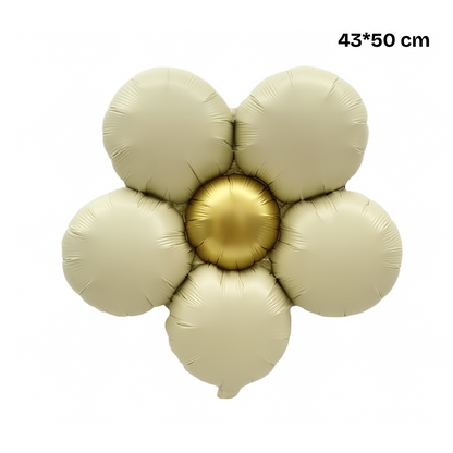Foil Flower Balloons – Daisy Style Floral Balloons in Gold, Pink, Cream & Red for Party Decoration