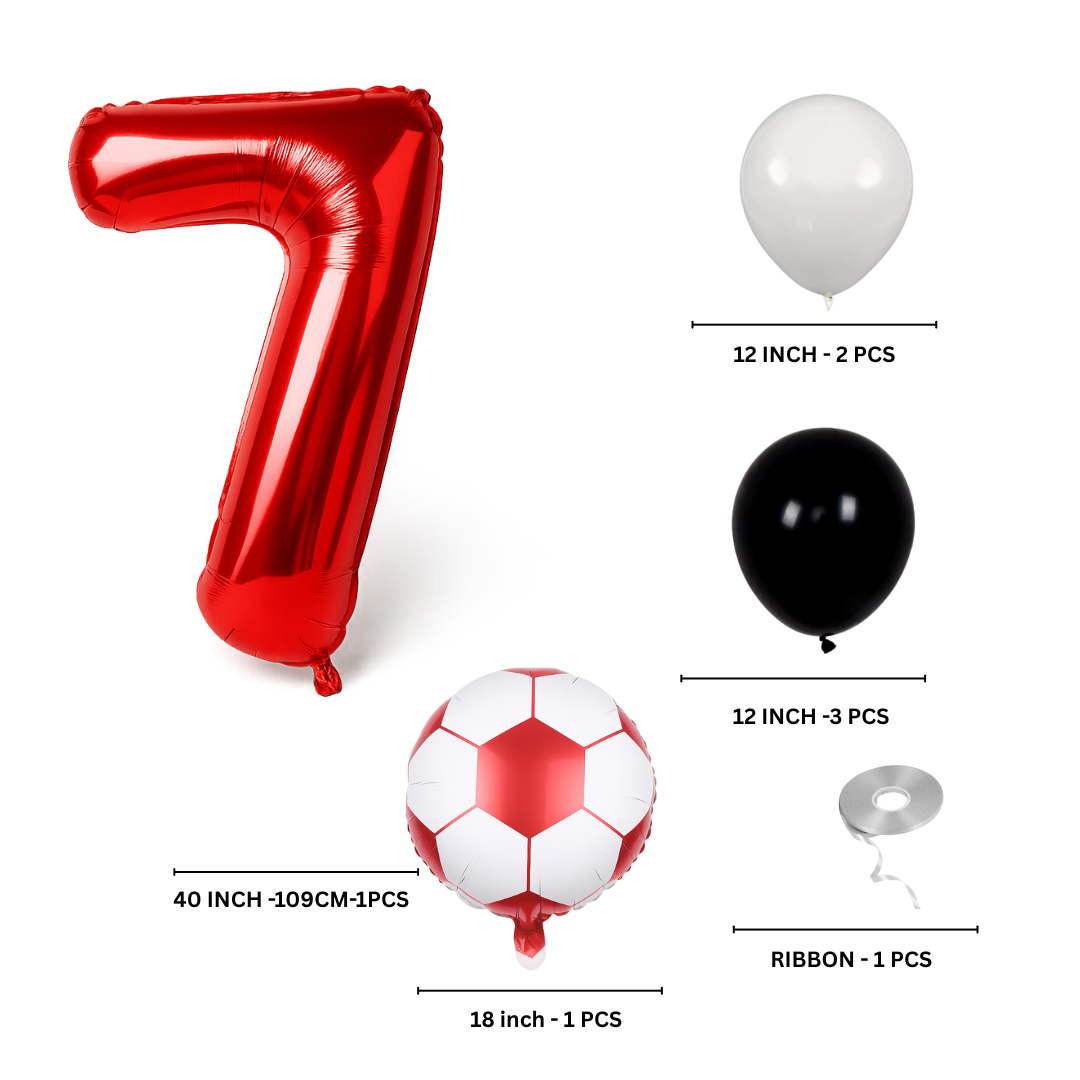 football birthday balloon set number 0 foil soccer party kit UK packing 