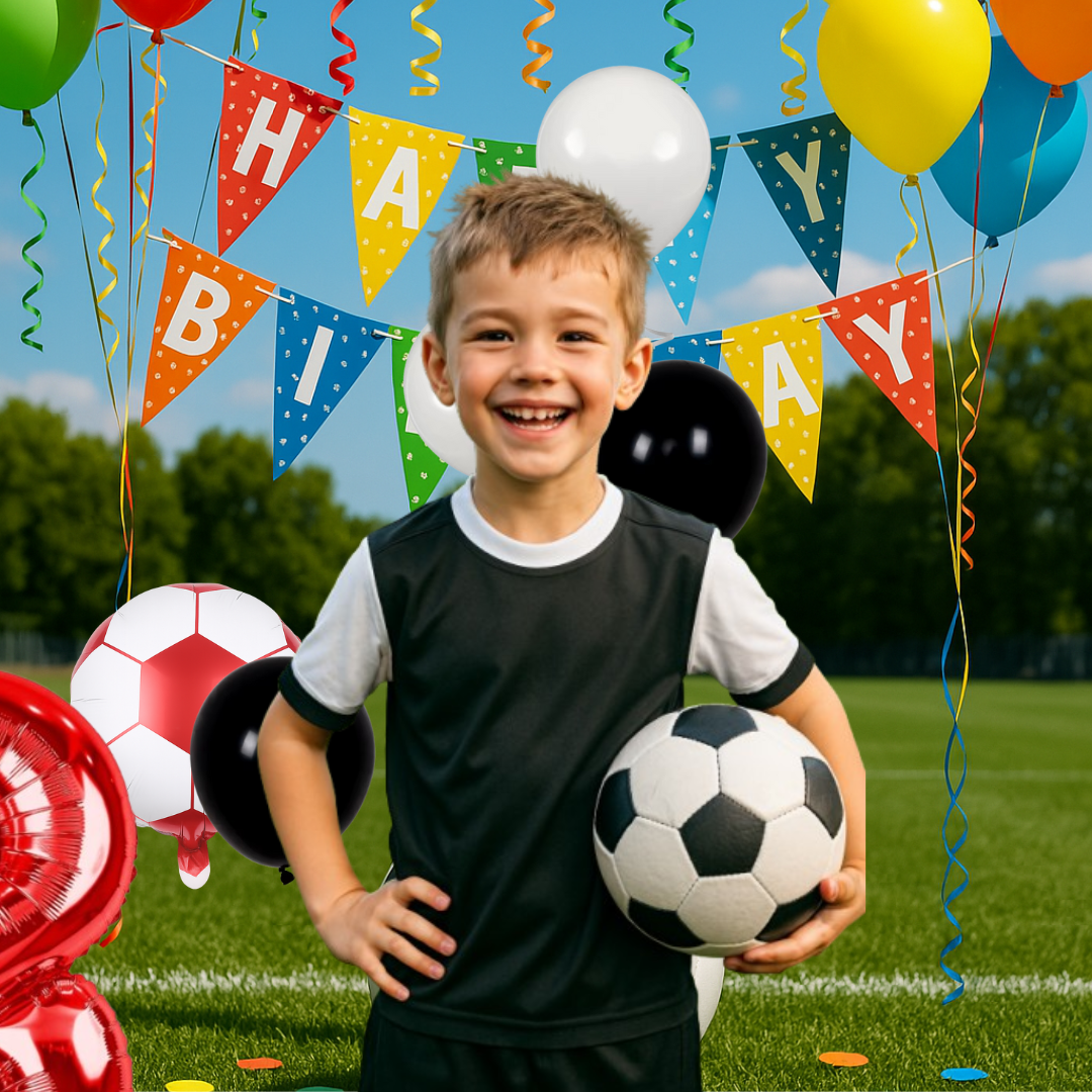 football birthday balloon set number 0 foil soccer party kit UK decoration football theme 