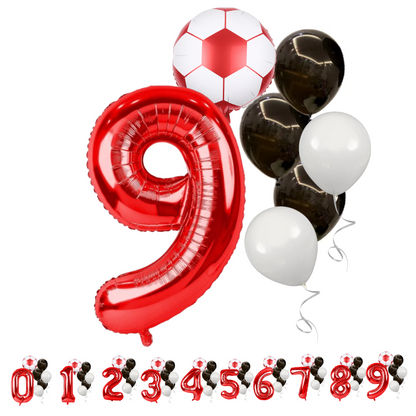 football birthday balloon set number 9 foil soccer party kit UK