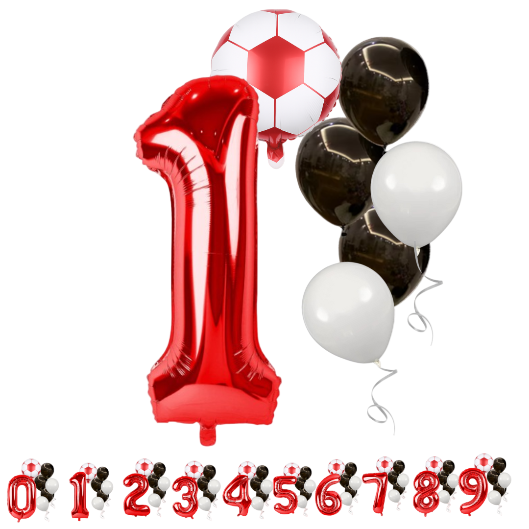 football birthday balloon set number 1 foil soccer party kit UK