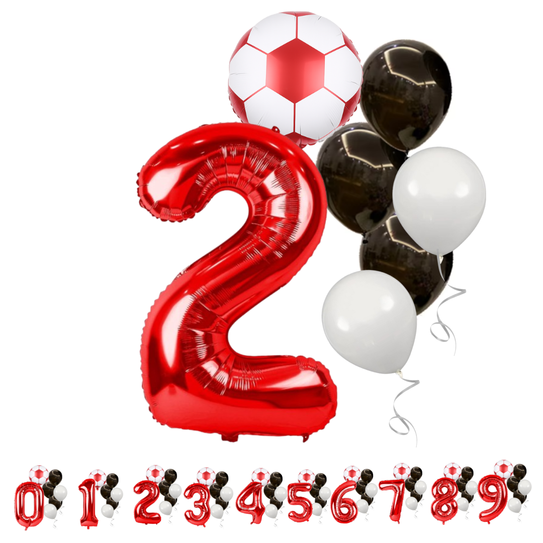 football birthday balloon set number 2 foil soccer party kit UK