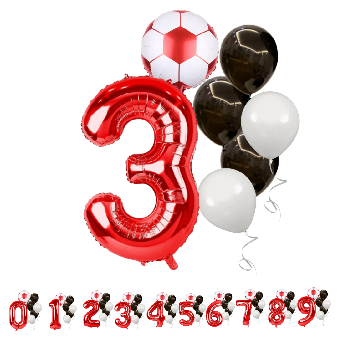 football birthday balloon set number 3 foil soccer party kit UK