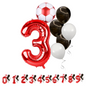 football birthday balloon set number 3 foil soccer party kit UK