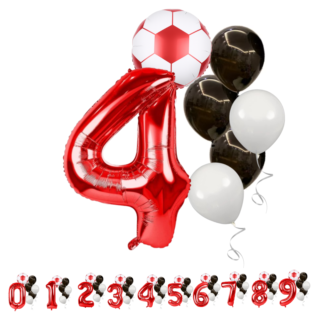 football birthday balloon set number  4 foil soccer party kit UK