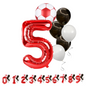 football birthday balloon set number  5 foil soccer party kit UK
