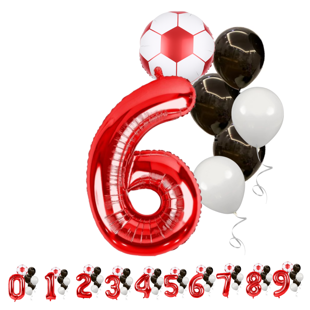 football birthday balloon set number 6 foil soccer party kit UK