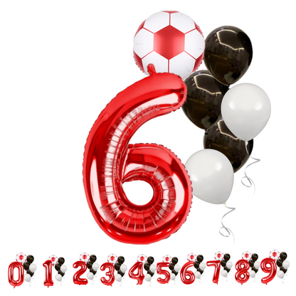 football birthday balloon set number 6 foil soccer party kit UK