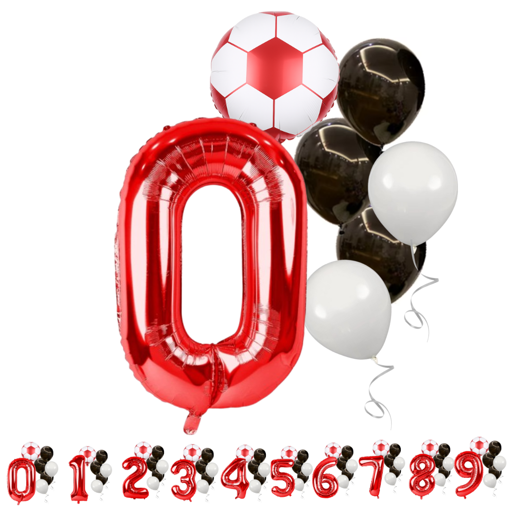 football birthday balloon set number 0 foil soccer party kit UK