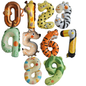 Giant Animal Number Balloon Set 0–9 | 40" Jungle Safari Foil Balloons | Kids Birthday Party Decoration UK