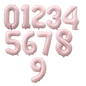 Giant Number Balloon Set 0–9 | Beige White Pink Blue & Brown | 40" Neutral Foil Birthday Decoration UK