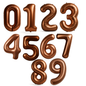 Giant Number Balloon Set 0–9 | Beige White Pink Blue & Brown | 40" Neutral Foil Birthday Decoration UK