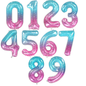 Giant Number Balloon Set 0–9 | Red Purple Green & Fantasy | 40" Bold Foil Birthday Decoration UK