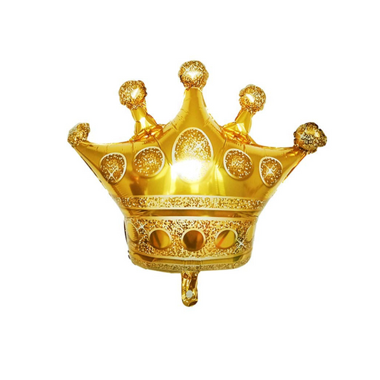 Gold Royal Crown Foil Balloon – Glitter King or Queen Party Decoration