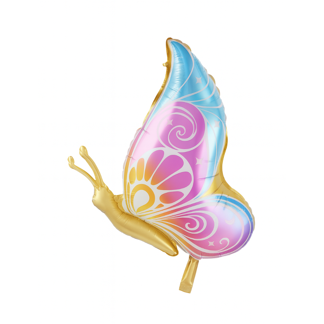 Golden Butterfly Foil Balloon – Fairy Garden Birthday Balloon