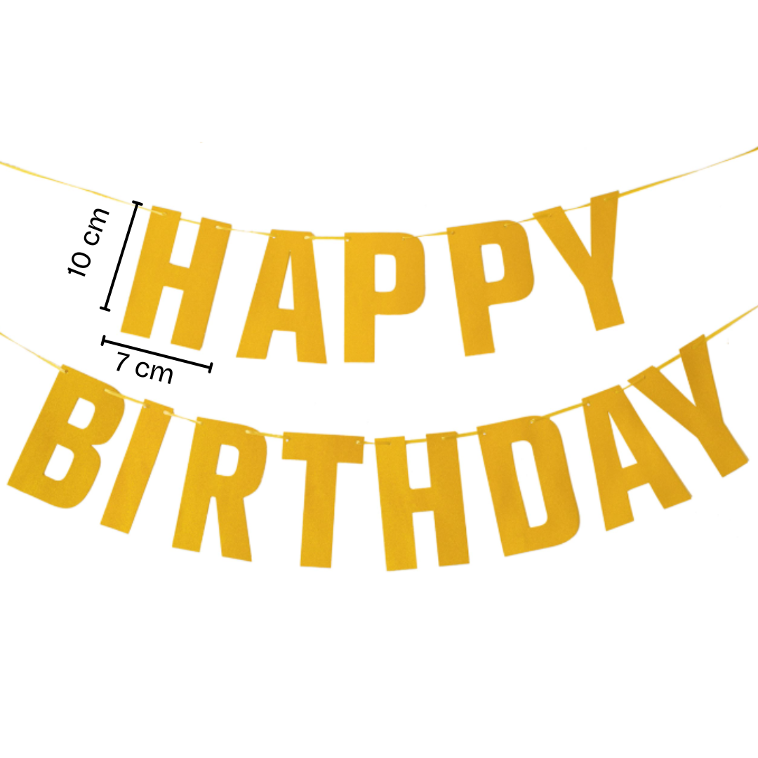 happy birthday banner bunting gold and silver party decoration size 10x7cm