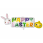 Happy Easter foil balloon with bunny and chick – 32 inch banner