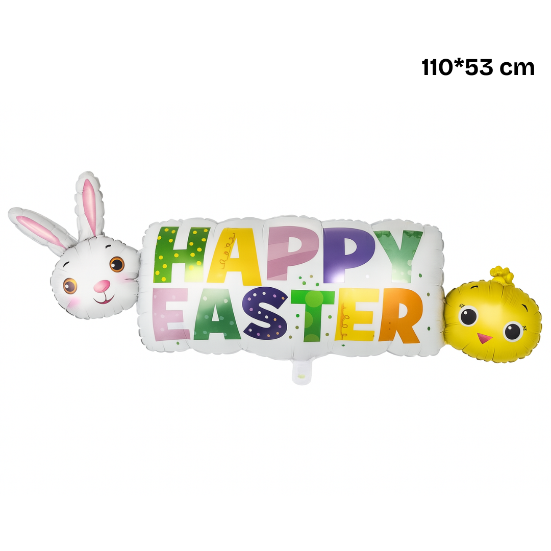 Colourful Happy Easter balloon – bunny & chick Easter party decor