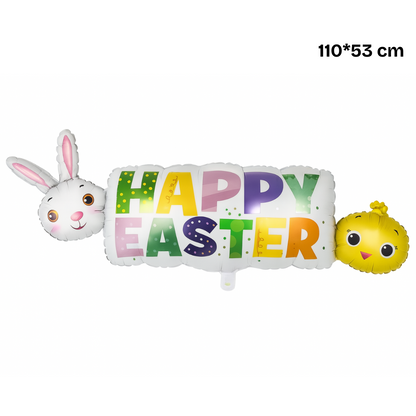 Colourful Happy Easter balloon – bunny & chick Easter party decor