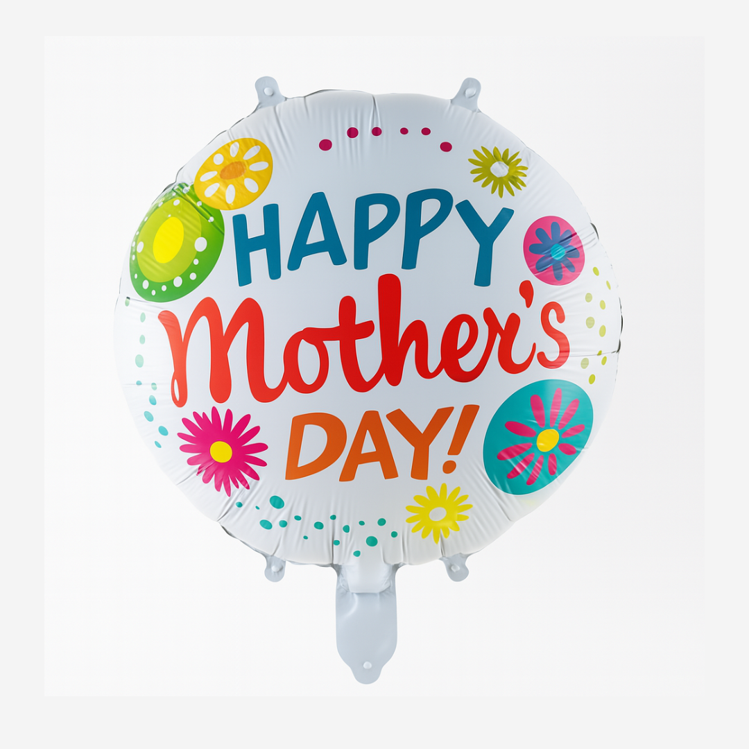 Happy Mother’s Day Balloon – 18" Foil Balloon with Colorful Floral Design