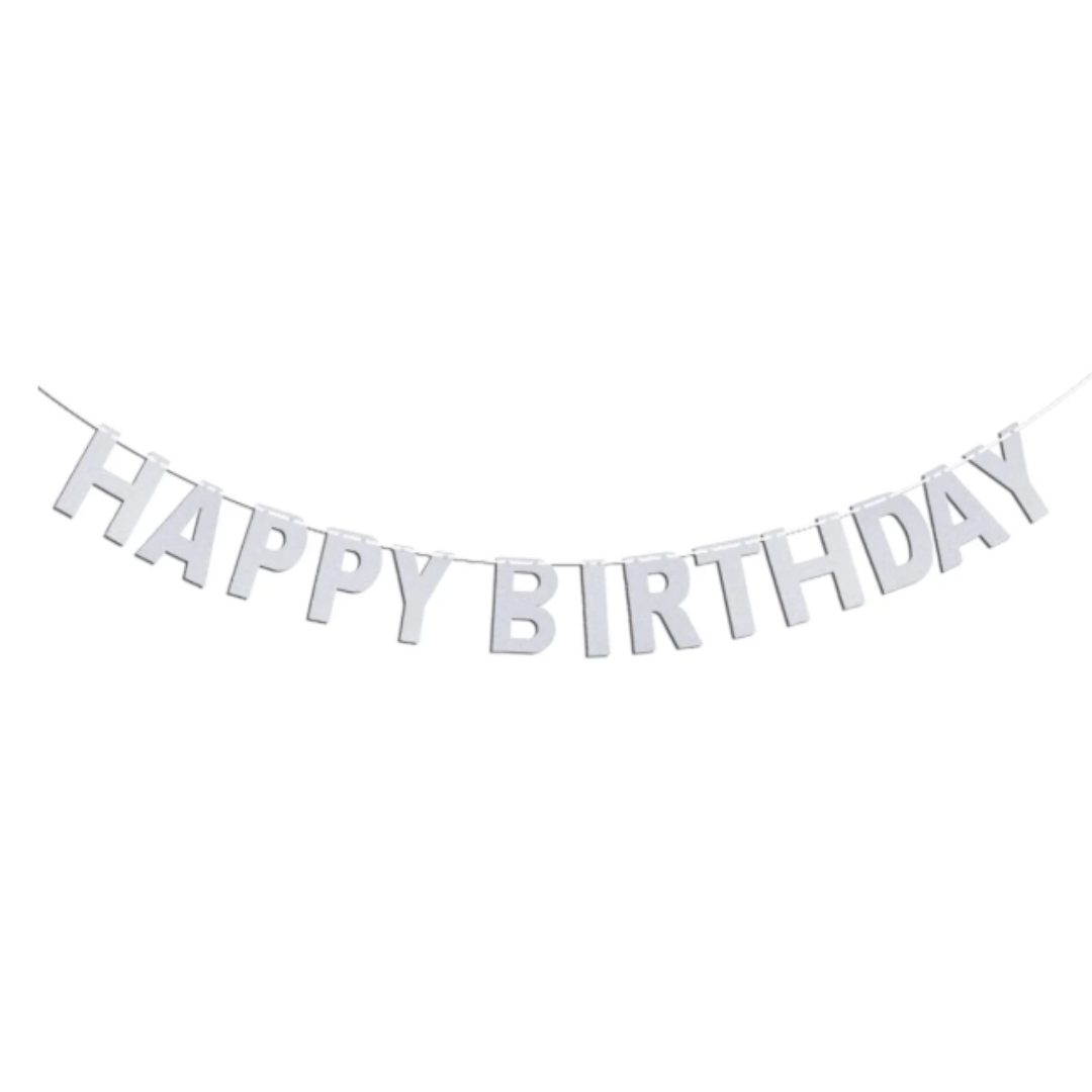 happy birthday banner bunting gold reusable party decoration UK

silver happy birthday bunting banner for birthday party decoration

happy birthday banner letters 10x7cm  silver party supplies