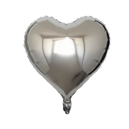 Heart Foil Balloon Silver – 18" Metallic Party Decoration
