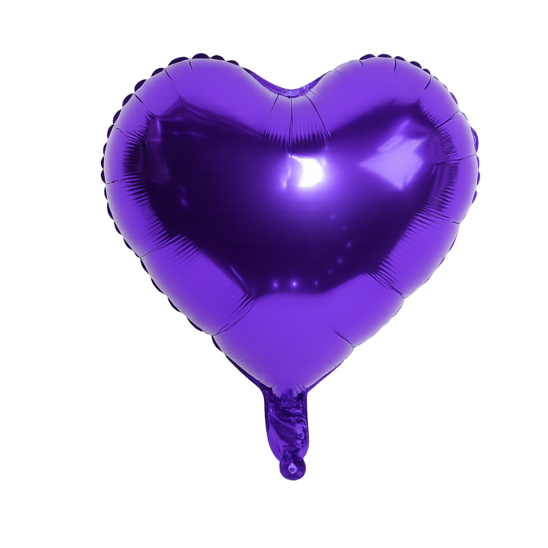 Heart Foil Balloon Purple – 18" Metallic Romantic Party Decoration