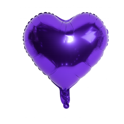 Heart Foil Balloon Purple – 18" Metallic Romantic Party Decoration