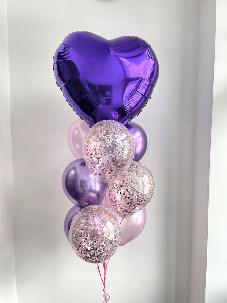 Heart Foil Balloon Purple – 18" Metallic Romantic Party Decoration