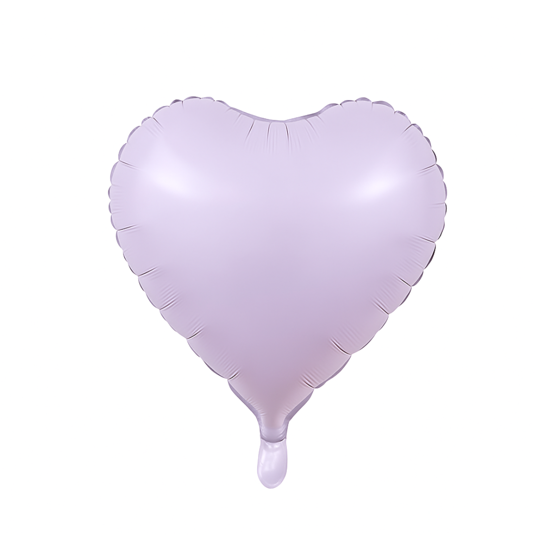 Lavender Purple Heart Foil Balloon – 18 Inch – Pastel Lilac Party Decoration – Helium or Air Fill