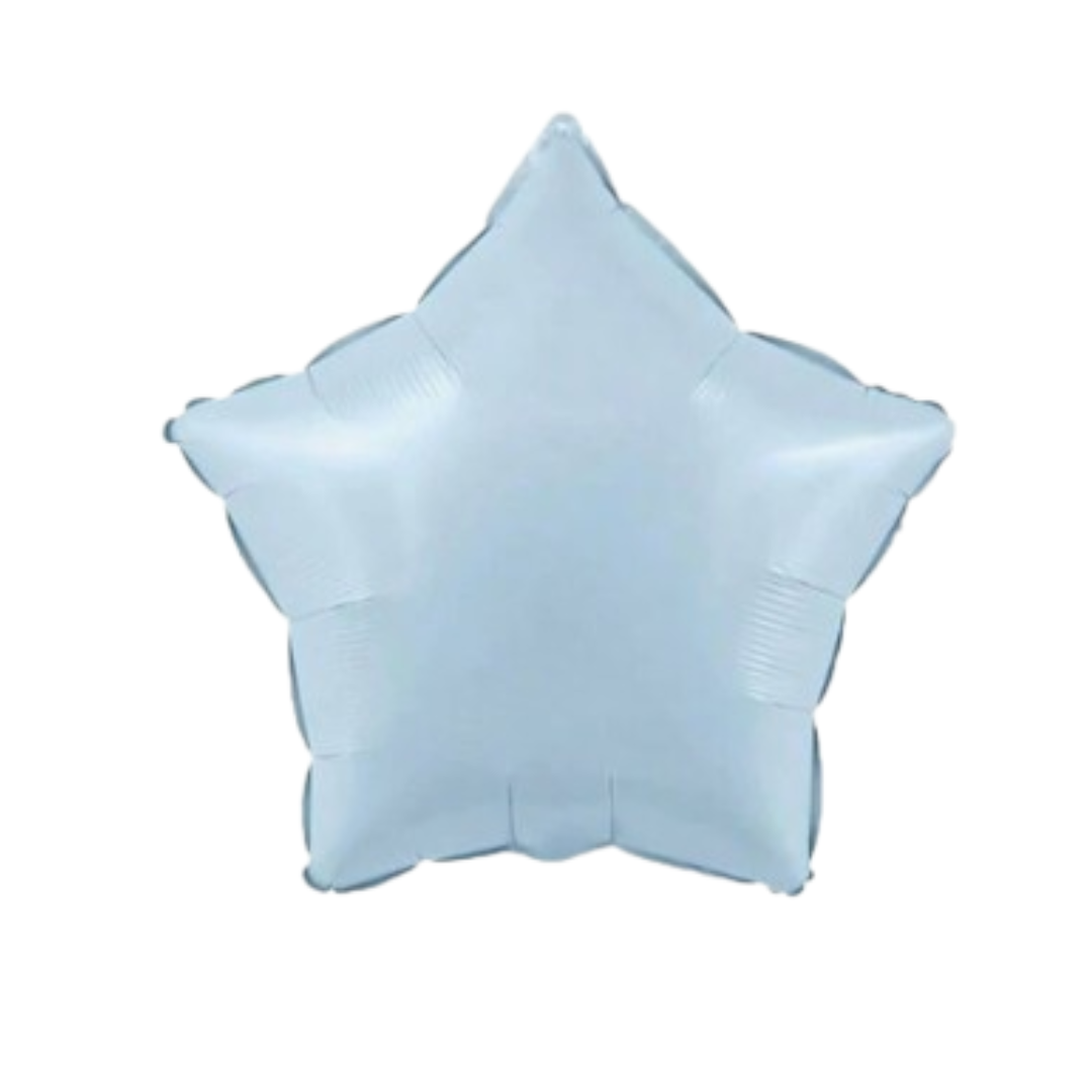 Light Blue Star Foil Balloon – 18" Pastel Star Balloon for Birthday & Baby Shower