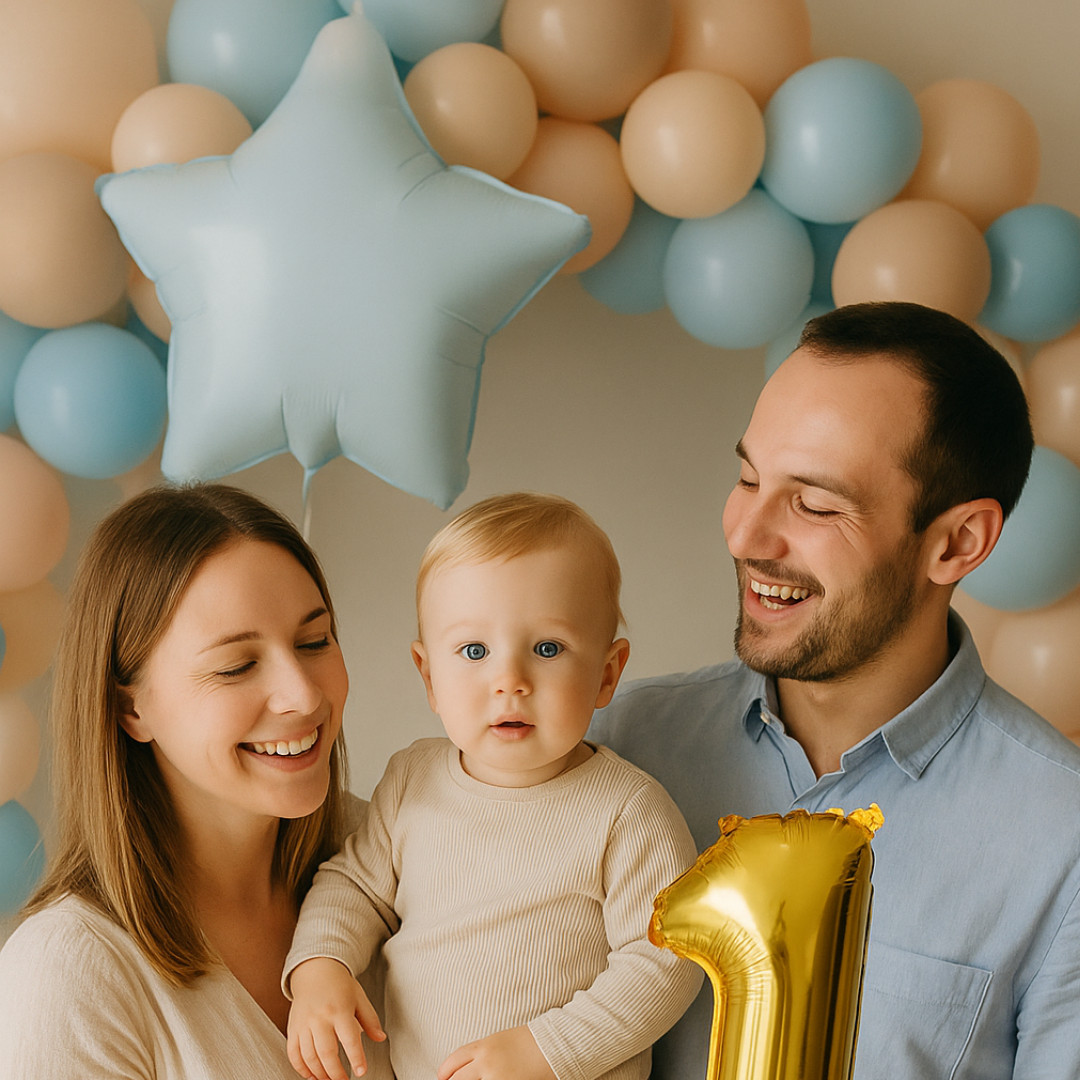 Light Blue Star Foil Balloon – 18" Pastel Star Balloon for Birthday & Baby Shower