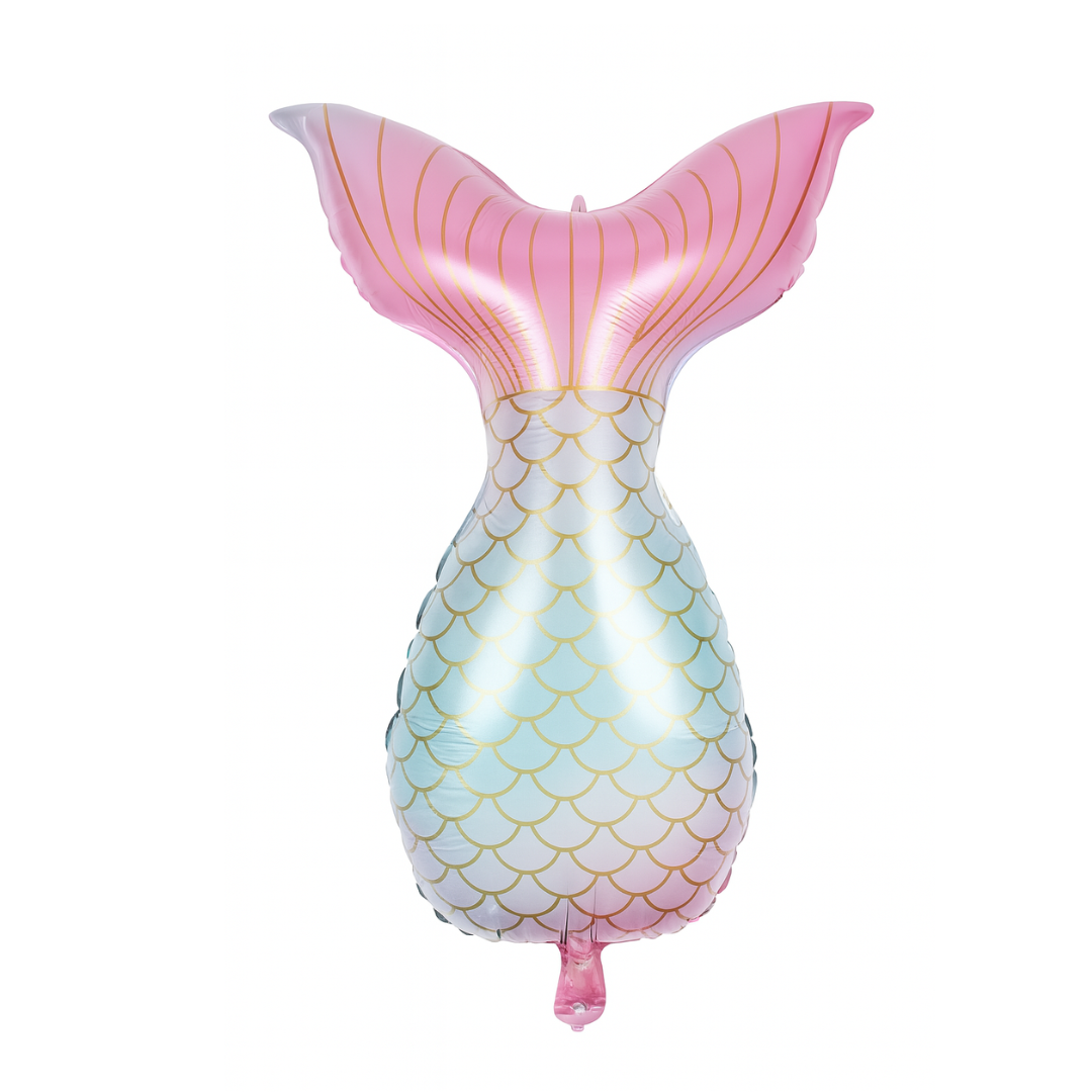 Mermaid Tail Foil Balloon – Pink & Blue Pastel Decoration for Under the Sea Parties