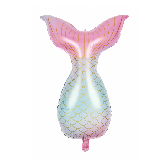 Mermaid Tail Foil Balloon – Pink & Blue Pastel Decoration for Under the Sea Parties