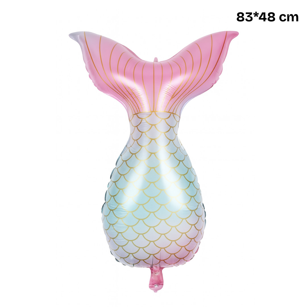 Mermaid Tail Foil Balloon – Pink & Blue Pastel Decoration for Under the Sea Parties