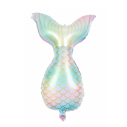 Mermaid Tail Foil Balloon – Pink & Blue Pastel Decoration for Under the Sea Parties