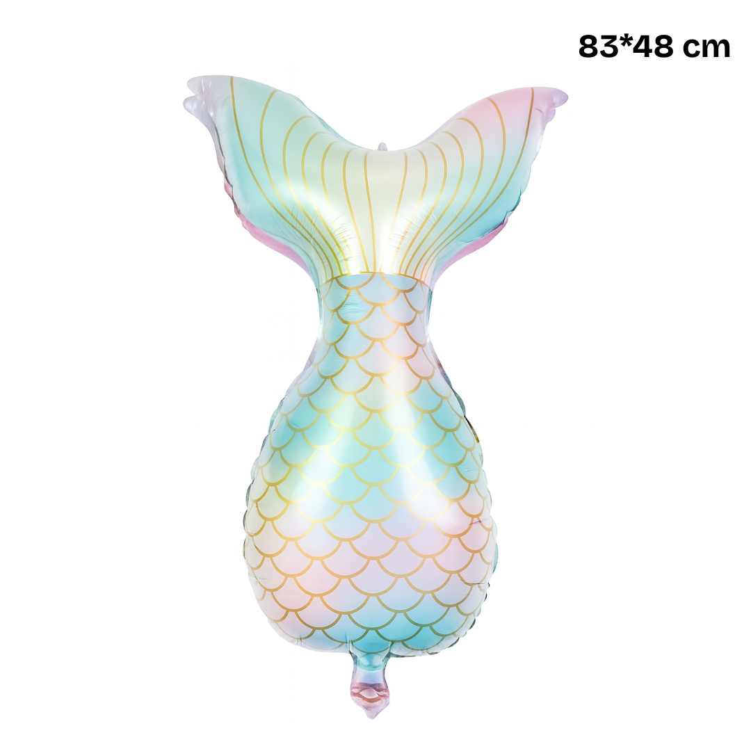 Mermaid Tail Foil Balloon – Pink & Blue Pastel Decoration for Under the Sea Parties